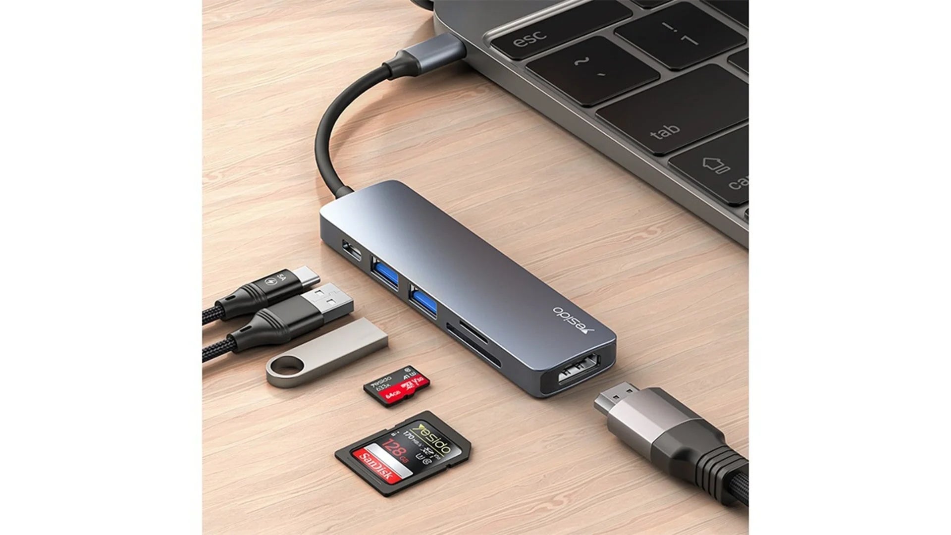YESIDO HB11 Multi-Functional USB-C Hub Adapter