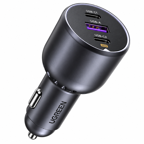 UGREEN 2x USB-C + USB Car Charger 130W