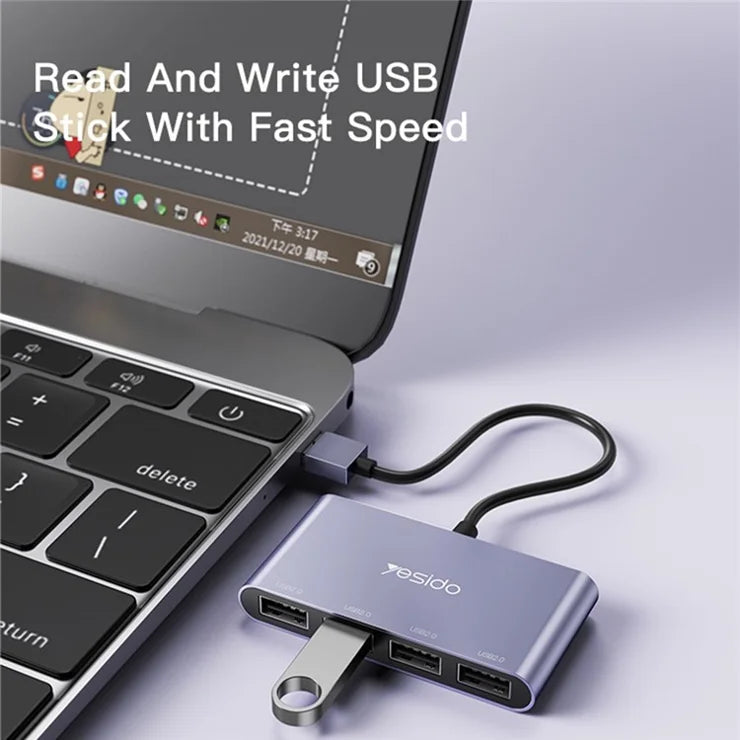 YESIDO HB12 4-in-1 USB Hub Multiport Adapter
