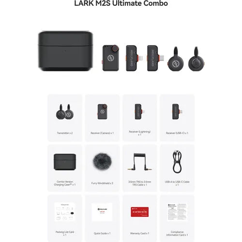 Hollyland Lark M2S Ultimate Combo – 2-Person Wireless Mic (Space Gray)