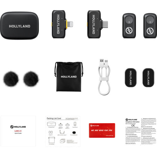 Hollyland LARK A1 Combo – 2-Person Wireless Mic System (USB-C & Lightning)