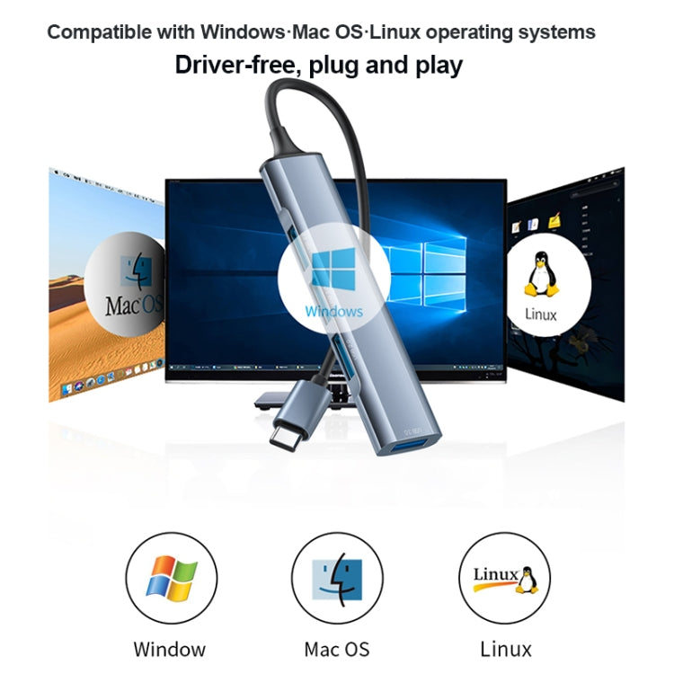 YESIDO HB17 USB-C to USB Hub Adapter with 4 Ports
