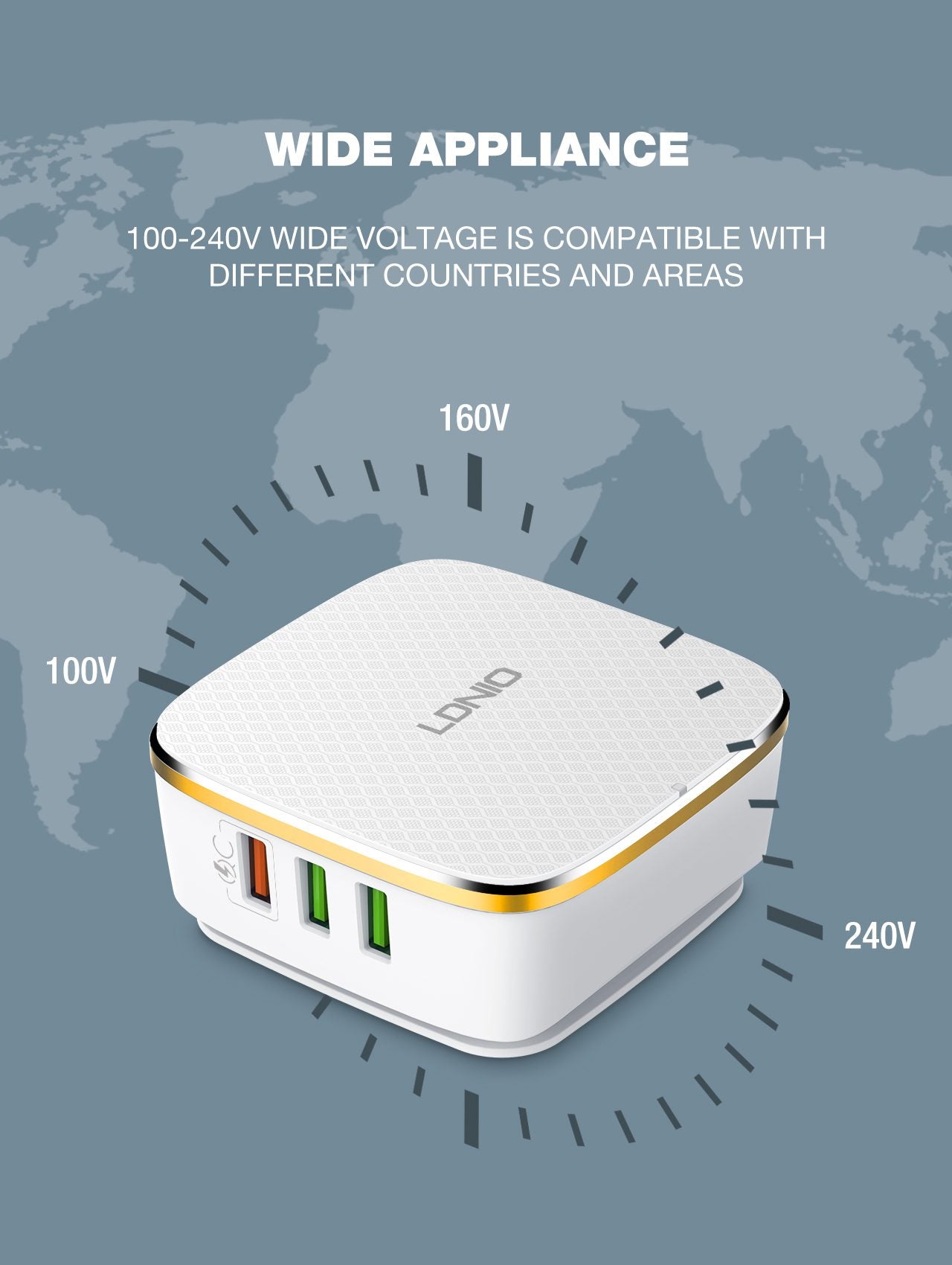 LDNIO A6704 35W QC3.0 USB Charger