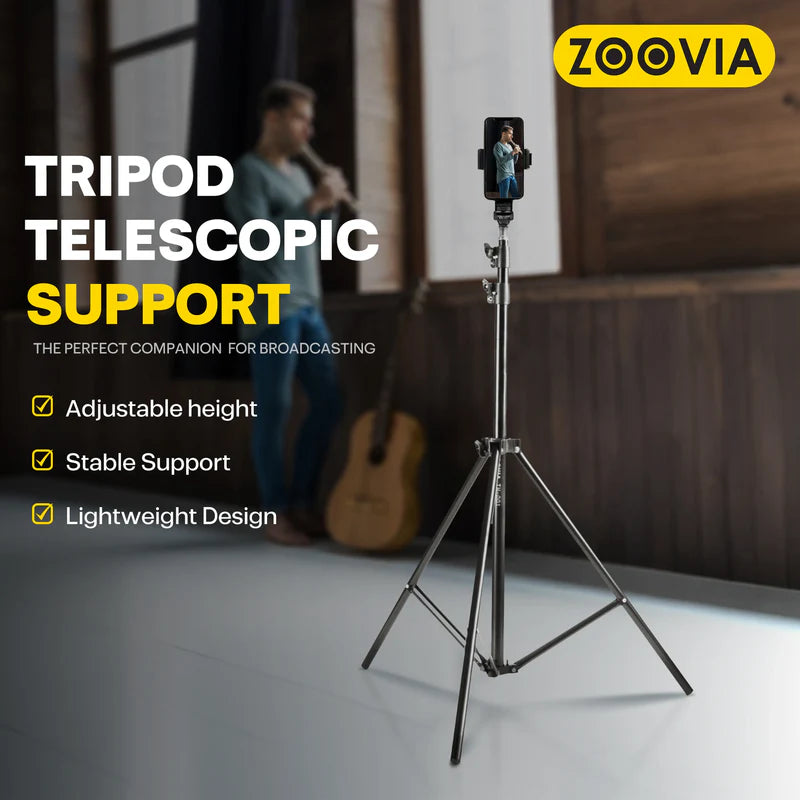 ZOOVIA – TH-001 | Professional 2.1M Telescopic Studio Tripod
