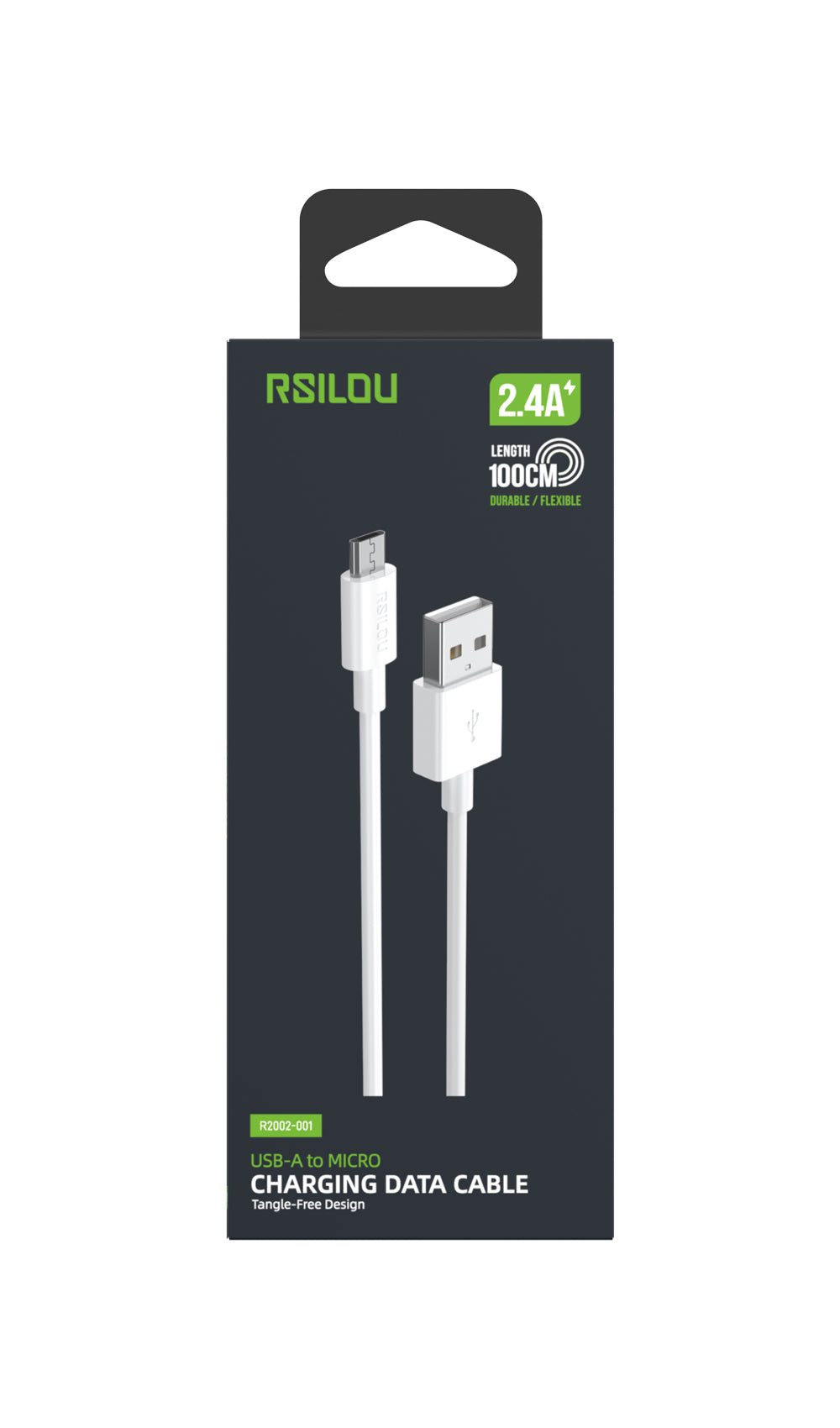 Rsilou usb to micro 1M 2.4A cable White -R2002-001
