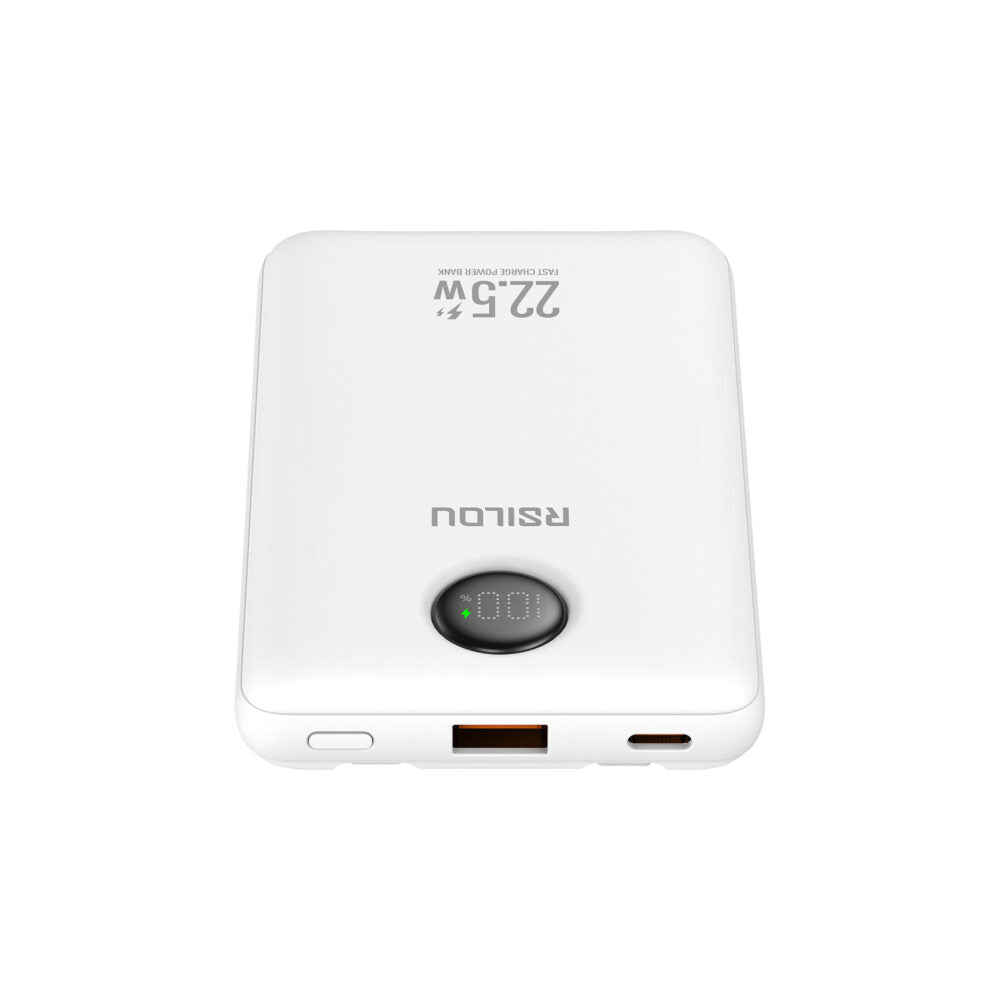 Rsilou 10000mAh 22.5W PD+ 2 Cables White -R1023-002