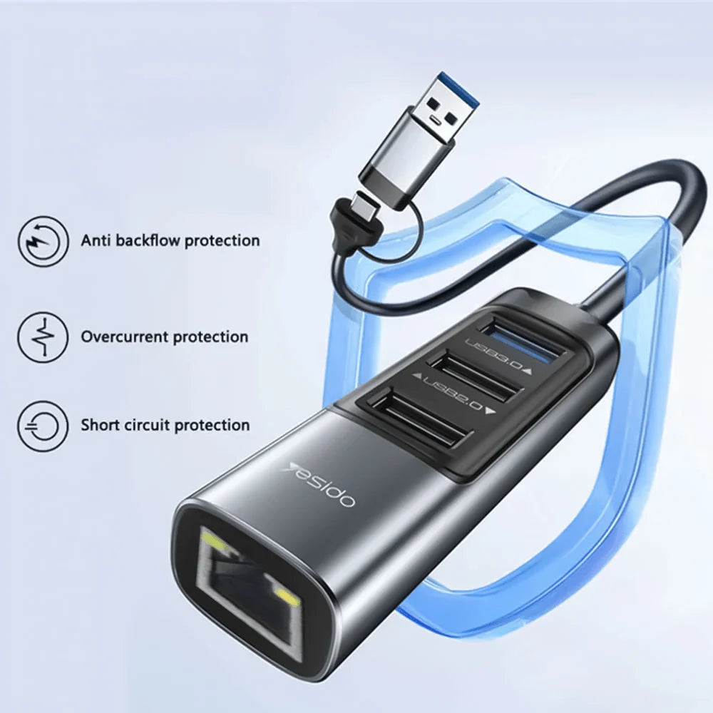 YESIDO HB21 Multi-Port USB & Type-C Hub