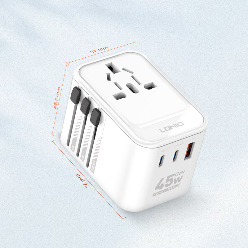 3 USB Ports 45W GaN Travel Adapter Z8