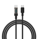 Rsilou C-C 1.2M 240W PD Cable with Digital Display Black -R2034-002
