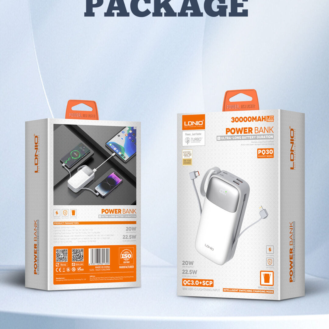 LDNIO PQ30 30000mAh Fast Charging Power Bank