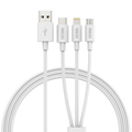 Rsilou A-M+L+C 1.2M 3 in 1 Durable Fast Charging Data Cable White MAX 120W -R2017-001