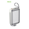 Rsilou 20000mAh Power Bank Digital Display with L&C Cables -R1032-001