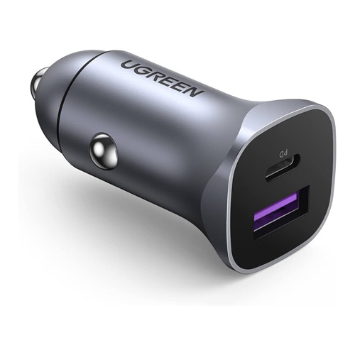 UGREEN 2-Port Fast Car Charger 30W Gray