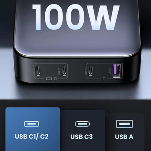 UGREEN Nexode 100W Desktop Charger 4-Port 1*USB-A+3*USB-C Gray - الصورة 7