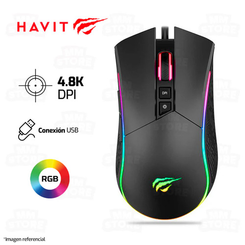 Havit MS1010 RGB Wired Gaming Mouse 3200DPI - الصورة 2