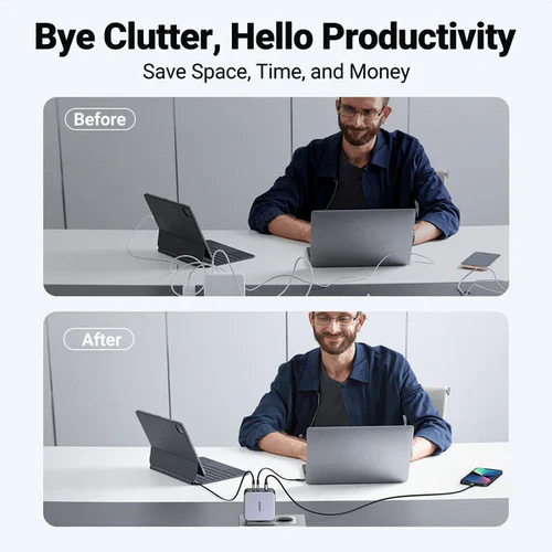 UGREEN Nexode 100W Desktop Charger 4-Port 1*USB-A+3*USB-C Gray - الصورة 9