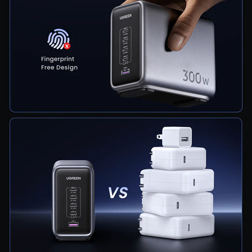 UGREEN 300W Desktop Fast Charger 1*USB-A+4*USB-C - الصورة 7
