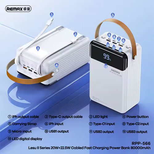 Remax Rpp-566 Pd20W+Qc22.5W Power Bank - الصورة 2