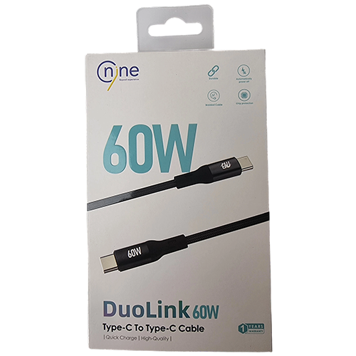 NineTec Type-C to Type-C Cable 60W 1M