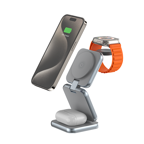 NineTec Magnetic Wireless Charger PD 18W Type-C Min 3-in-1