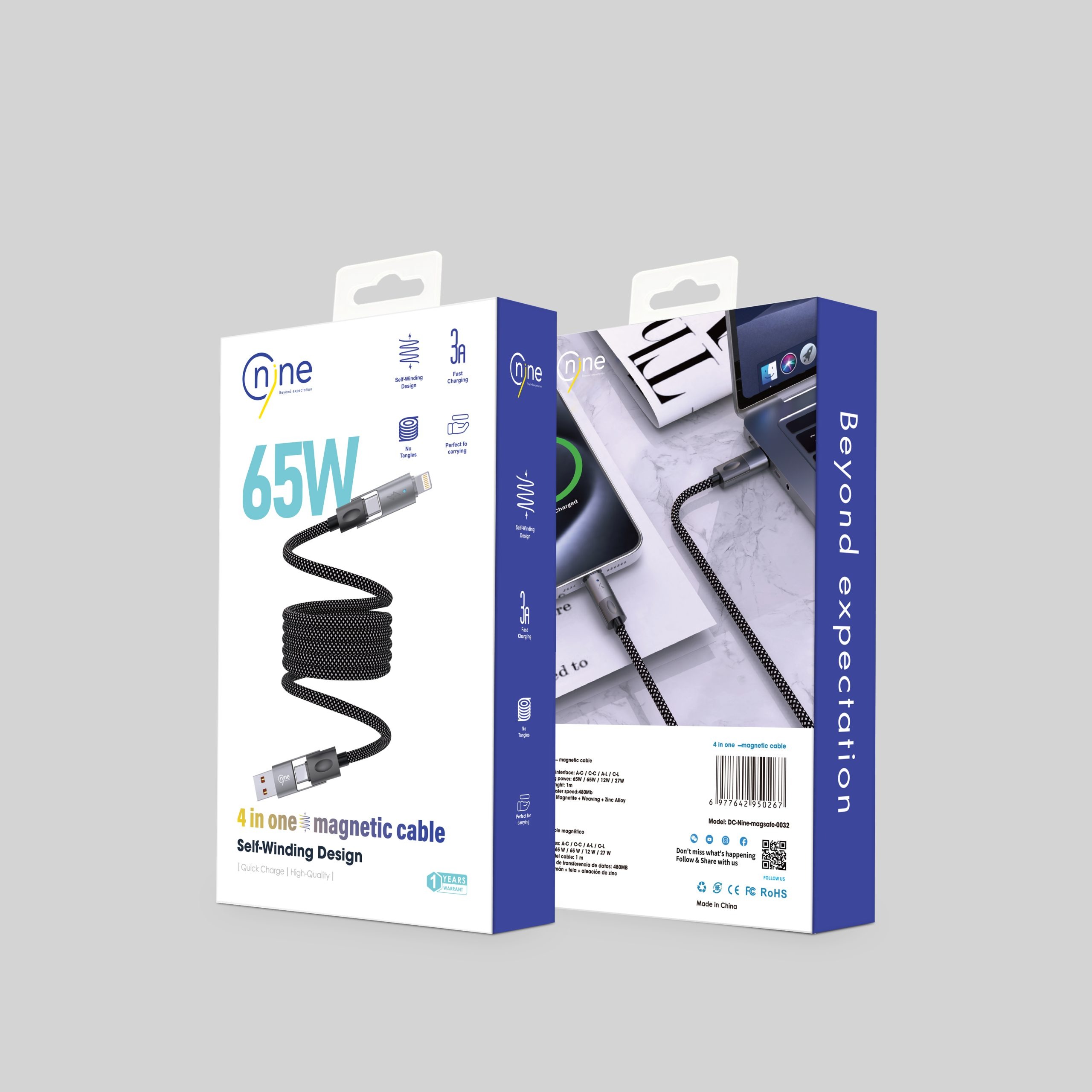 NineTec 4 in one magnetic cable 65W - الصورة 2