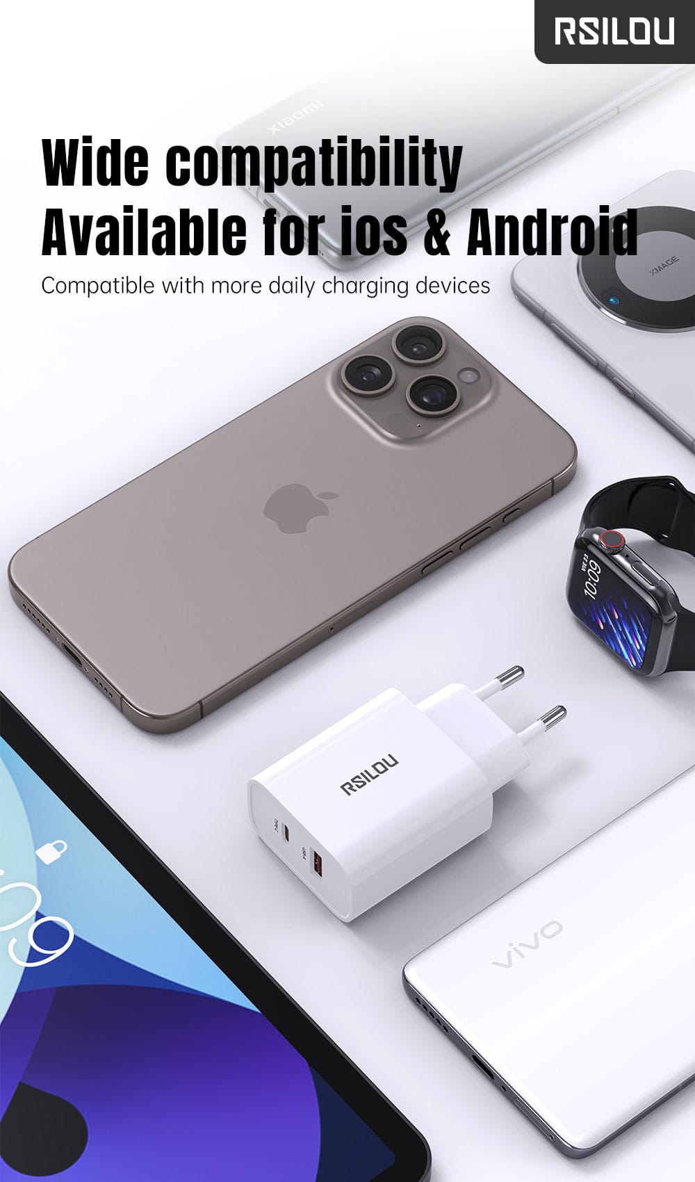 20W 1A1C Fast Charger- White GAN - الصورة 4