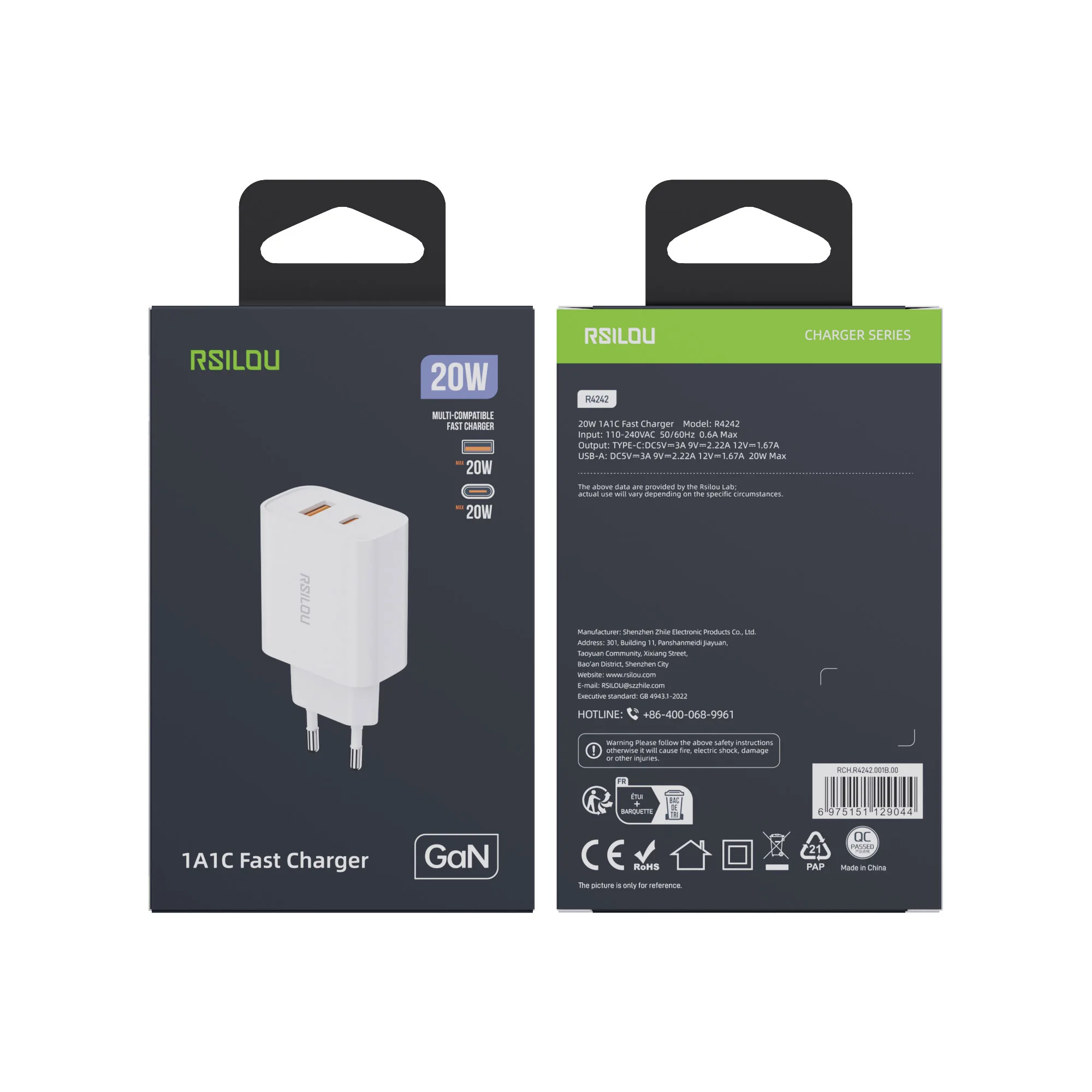 20W 1A1C Fast Charger- White GAN - الصورة 8