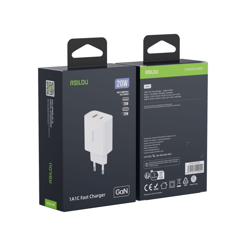 20W 1A1C Fast Charger- White GAN - الصورة 9