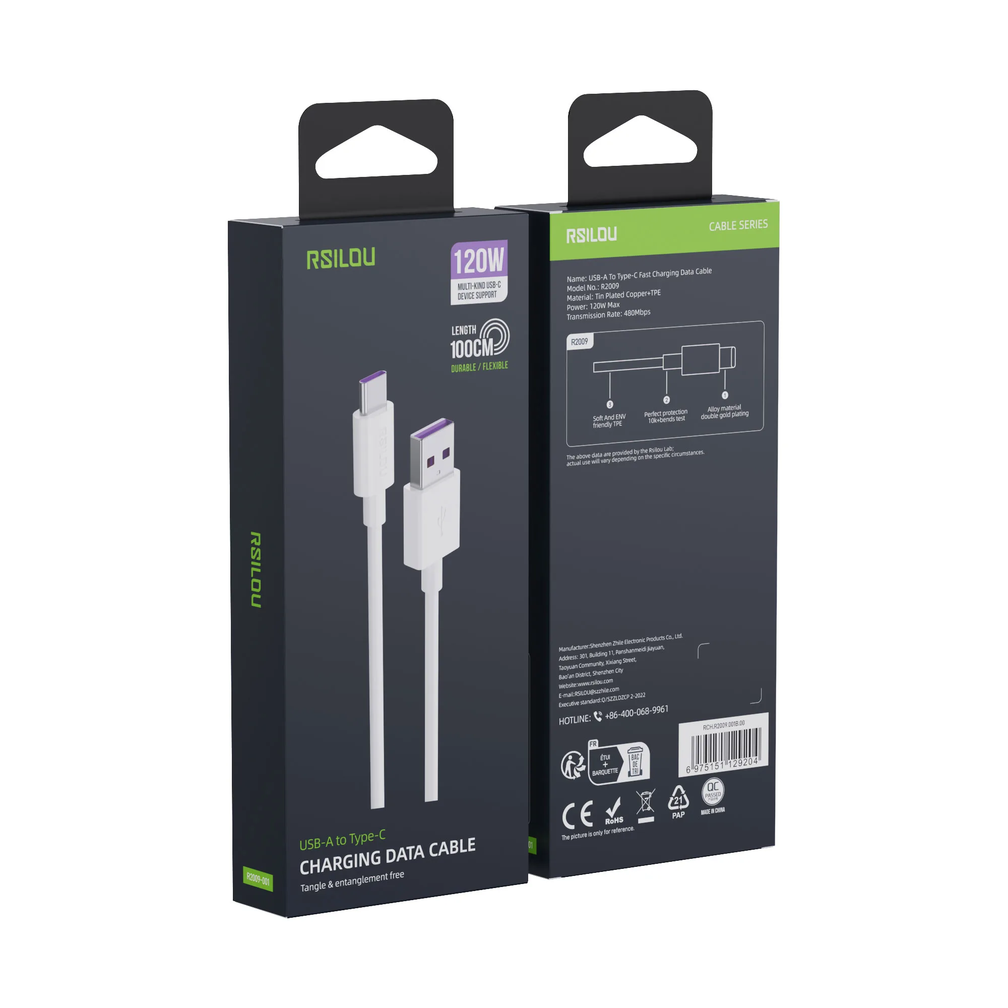 C to C 1m PD Braided cable-Grey 60W - الصورة 4