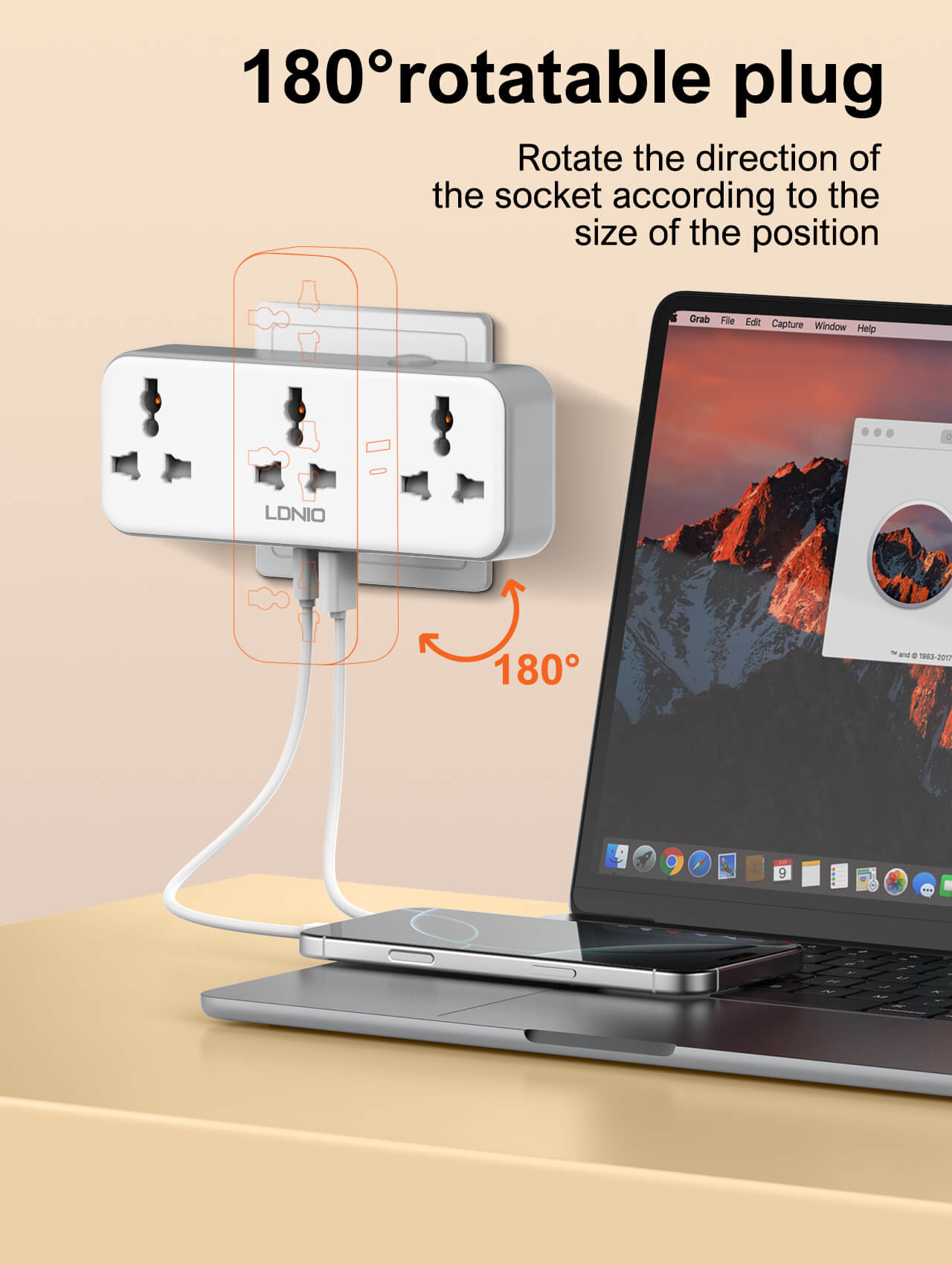 LDNIO SC3317 Rotatable Power Socket - الصورة 6