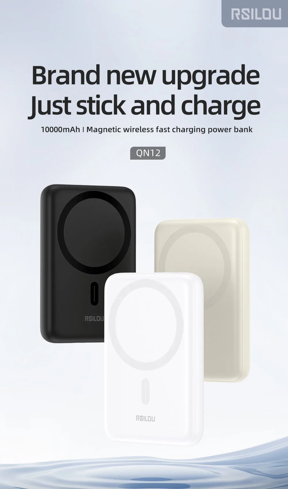 10000mAh Magnetic wireless fast charging power bank with LED display - الصورة 2